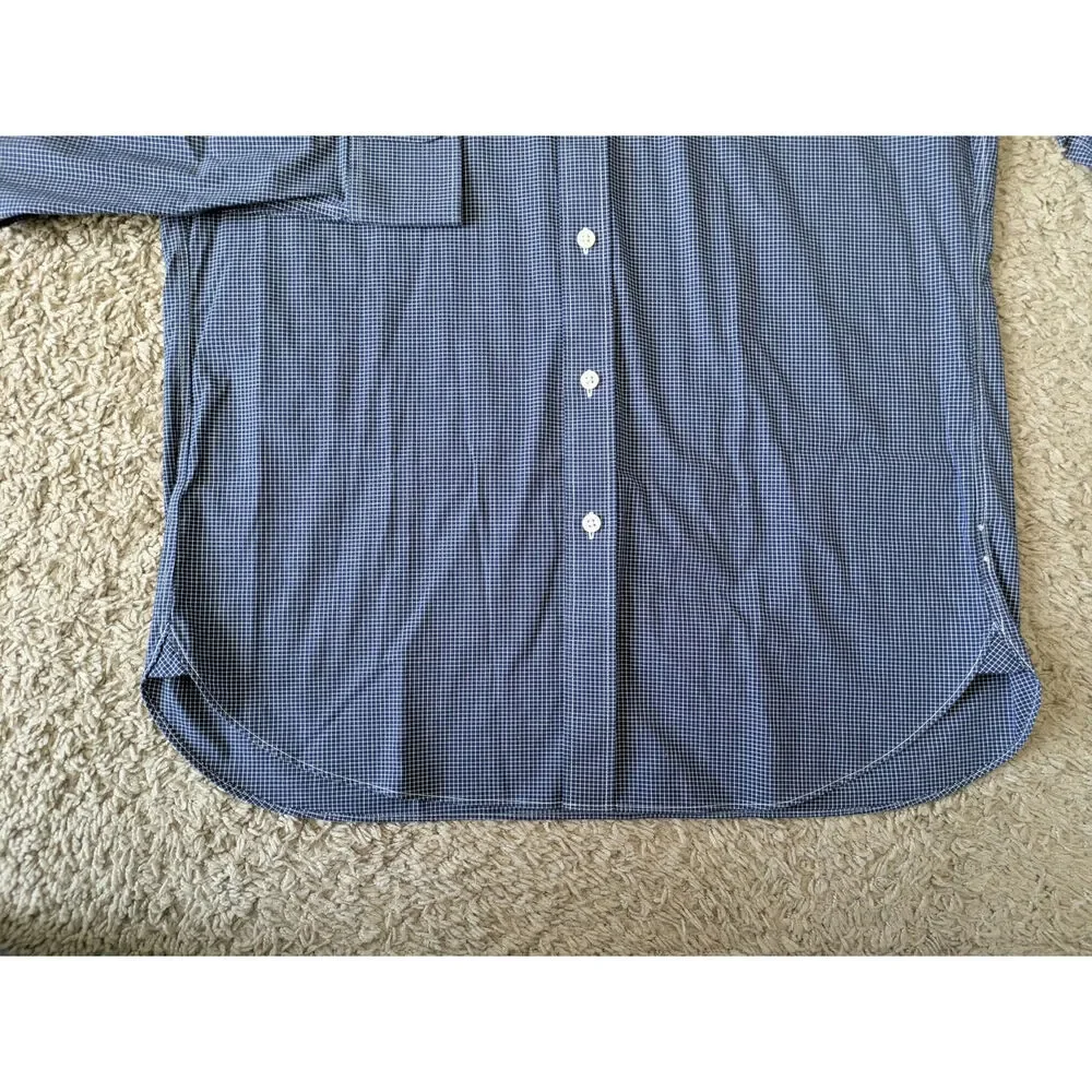 J.Crew Thompson Wrinkle Free Button Down Shirt L/16-16.5 Blue Cotton Career Work